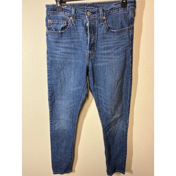 VINTAGE Levi's 501S Denim Blue Jeans Skinny Button Fly Size 28/30 - Picture 1 of 8